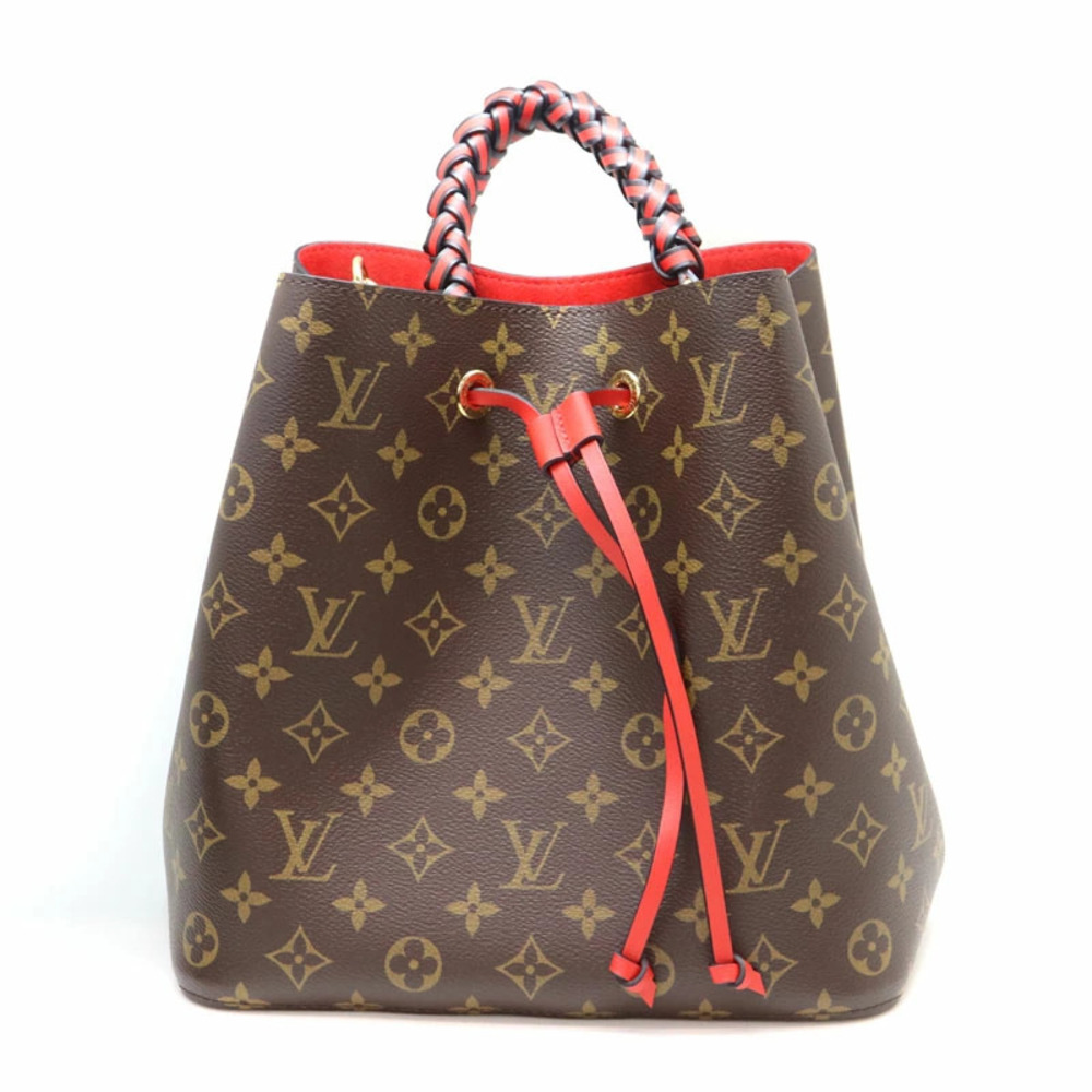 LOUIS VUITTON NeoNoe Bag Monogram Canvas Coquelicot Red Brown LV